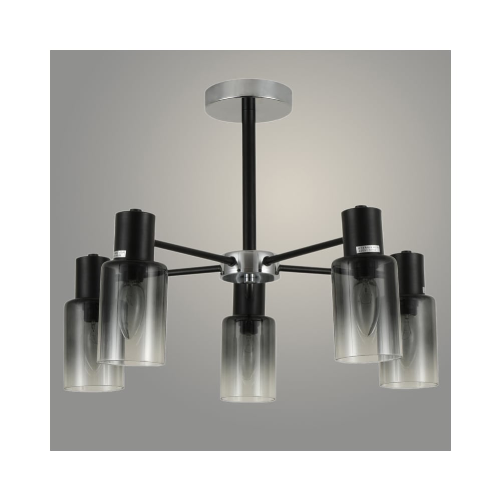 Изображение товара Люстра Росток 74677/5 CH+BK современная подвесная черный хром 5 ламп E14