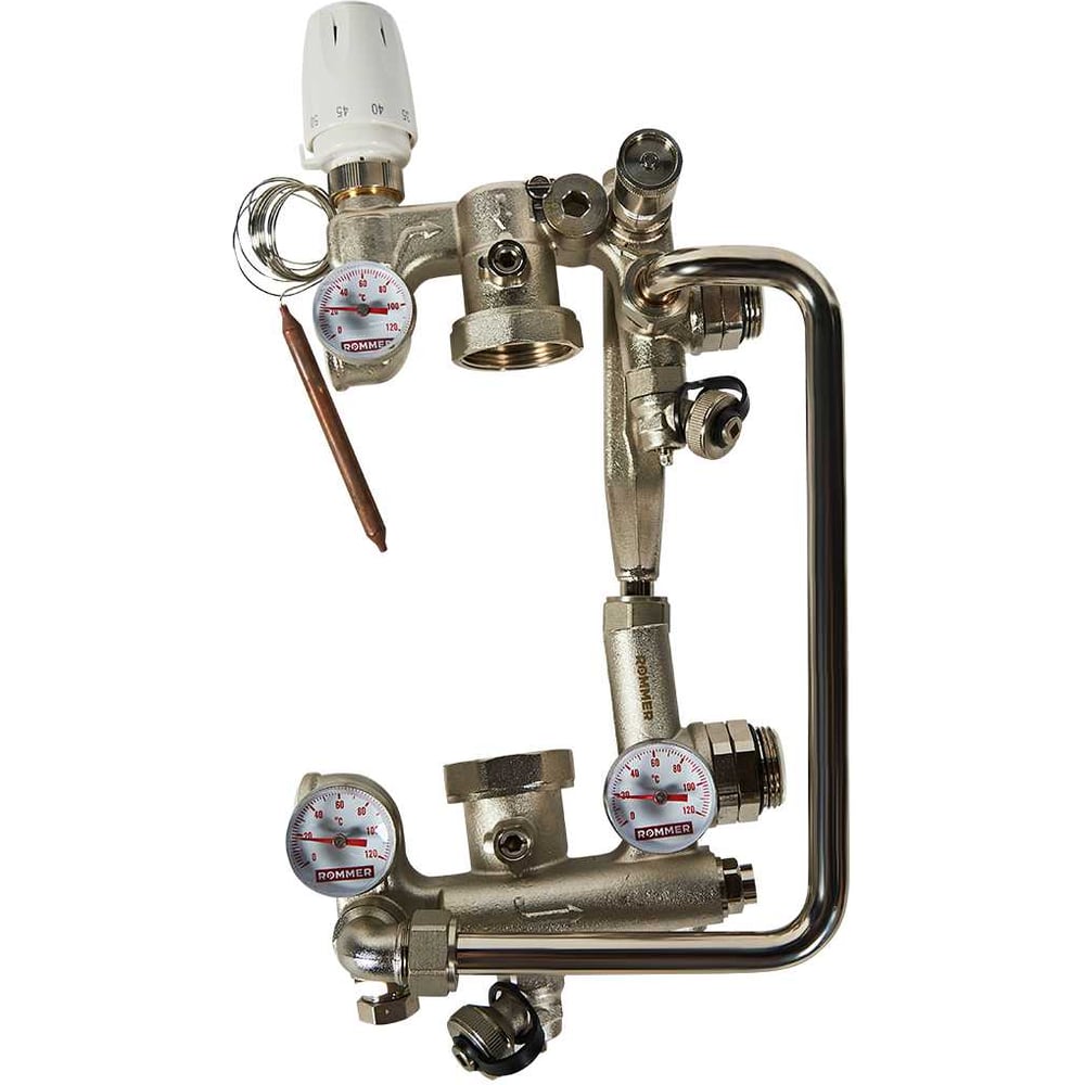 Изображение товара Насосно-смесительный узел ROMMER RDG-0120 с термоголовкой и перепуском
