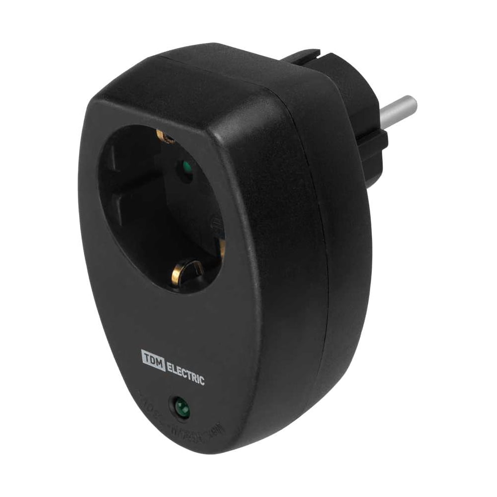 Изображение товара Сетевой фильтр TDM ELECTRIC 1 розетка 2П+З с защитными шторками 16А 250В черный