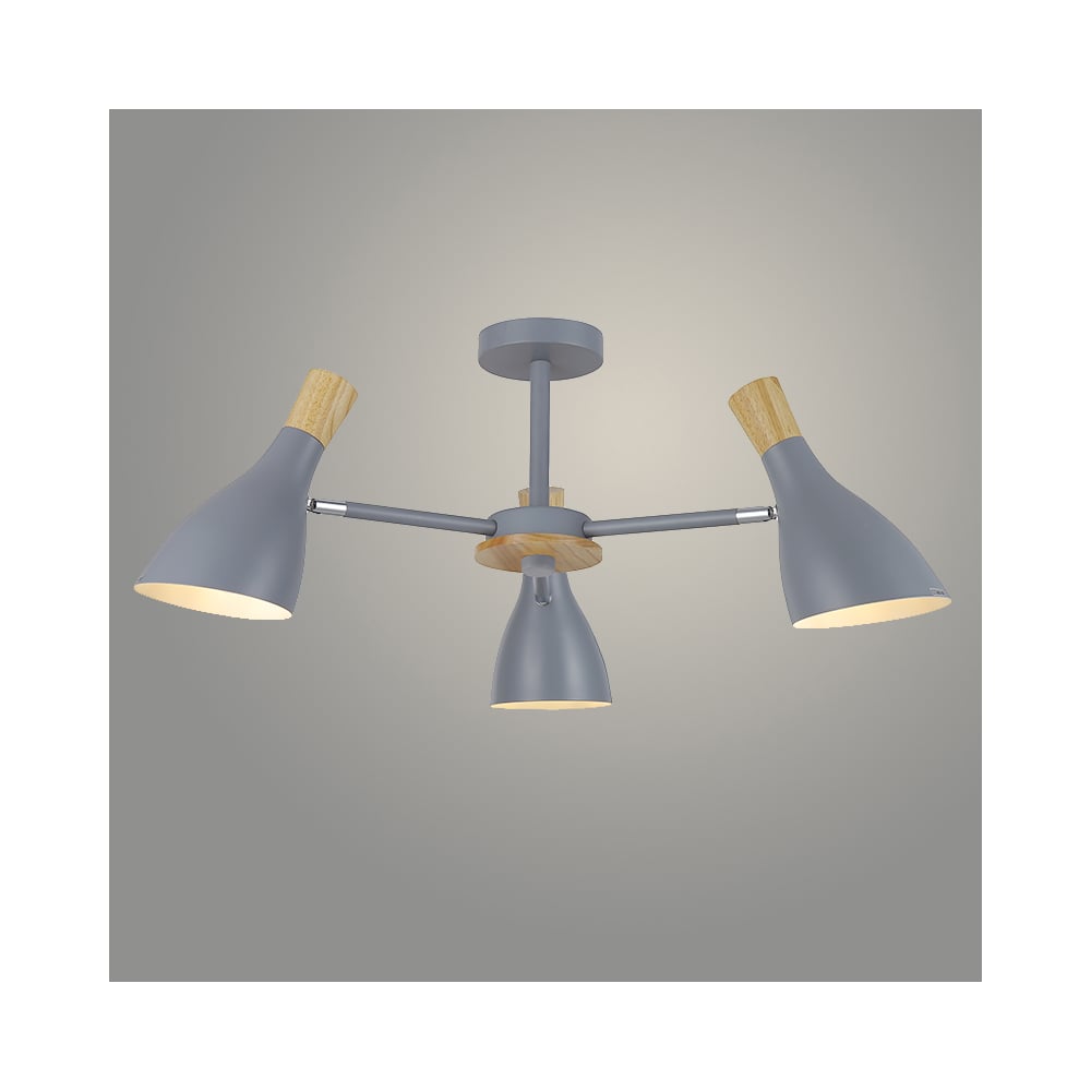 Изображение товара Люстра Росток H0267/3A GR+WOOD 3 лампы 60Вт E27 серый/бронза