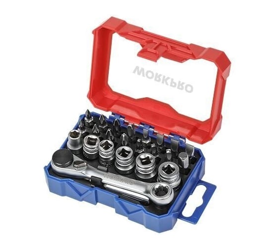 Изображение товара Набор mini WORKPRO трещетка 1/4 и биты, 24шт WP200535