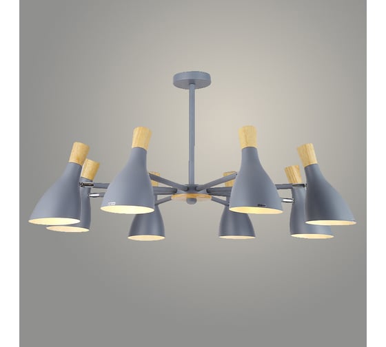 Изображение товара Люстра Росток H0267/8A GR+WOOD серый/бронза 8x60W E27 d900 h660, GAN22 988020095