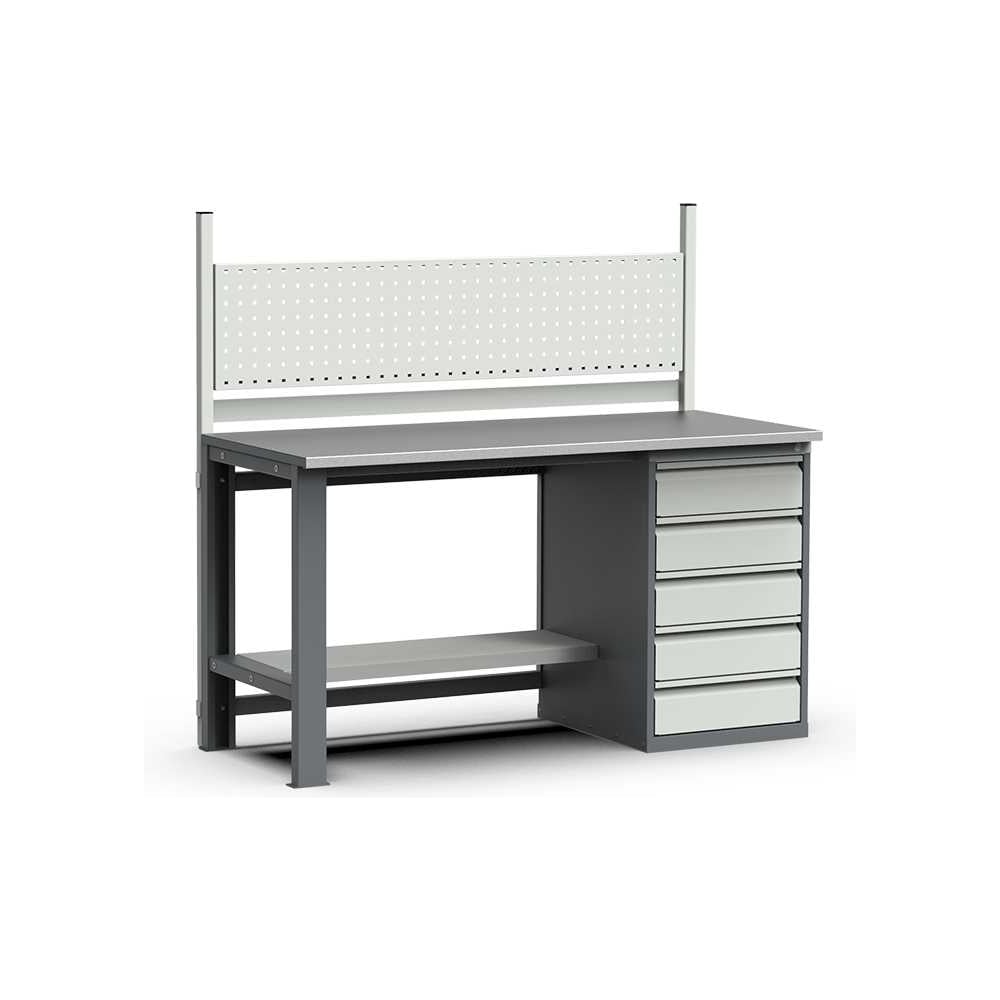 Изображение товара Верстак Gefesd МОНОЛИТ М6-18-Н-Д5/Ф24 Set 2 с ящиками и оцинкованной столешницей