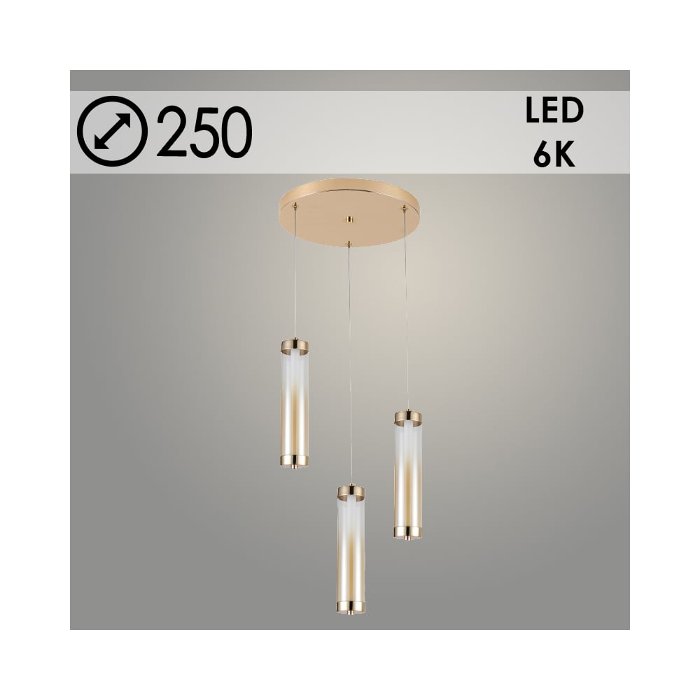 Изображение товара Подвес Росток 2663/3HQ FGD+AM золото 3x8W 6000K