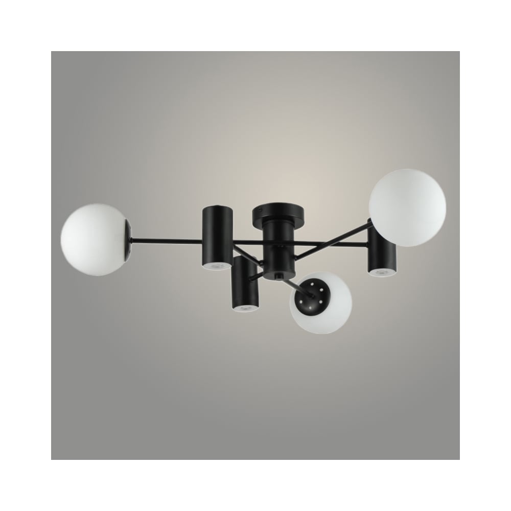 Изображение товара Современная люстра Росток 74585/3+3 BK+WT с черным и белым стеклом и 6 лампами