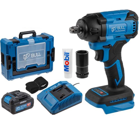 Изображение товара Аккумуляторный ударный гайковерт BULL SC 1804 Xcase XLTpro БЕСЩЕТ., 18 В, 400 Н*м, 1/2, 1x4 А*ч, з/у 4 А 1329884