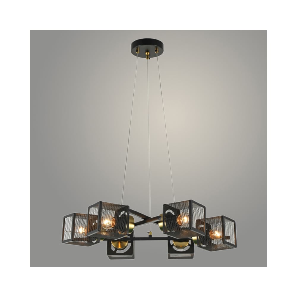 Изображение товара Люстра Росток 07377/6 BK+COP стильная подвесная в стиле лофт 6x40W Э27