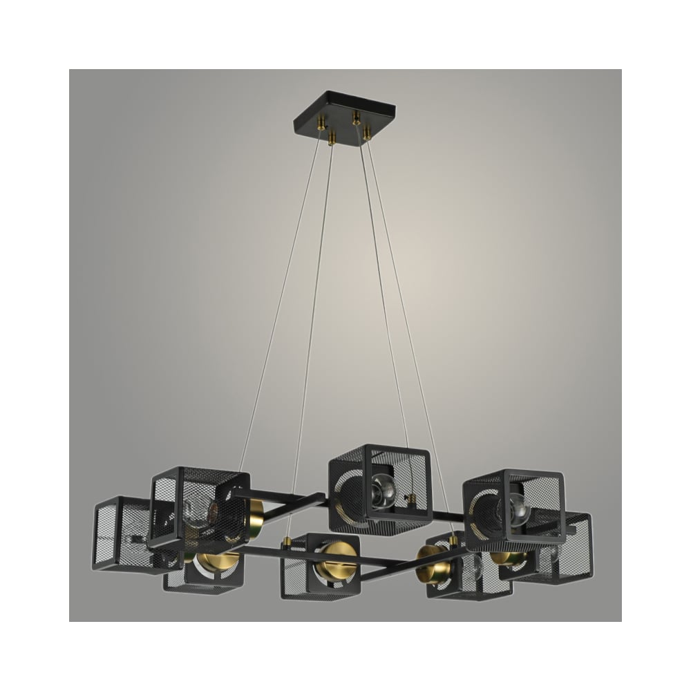 Изображение товара Люстра Росток 07377/8 BK+COP черный золото стиль лофт 8х40W E27