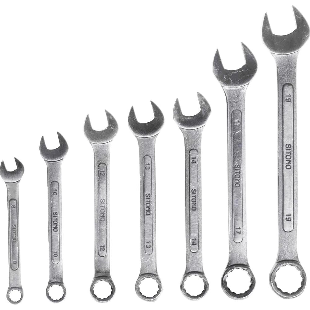 Изображение товара Набор ключей комбинированных SITOMO 7 шт, 8-19 мм, ПВХ сумка 1141633