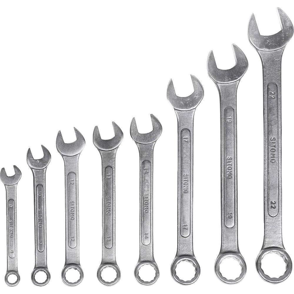 Изображение товара Набор комбинированных ключей SITOMO 8 шт, 8-22 мм