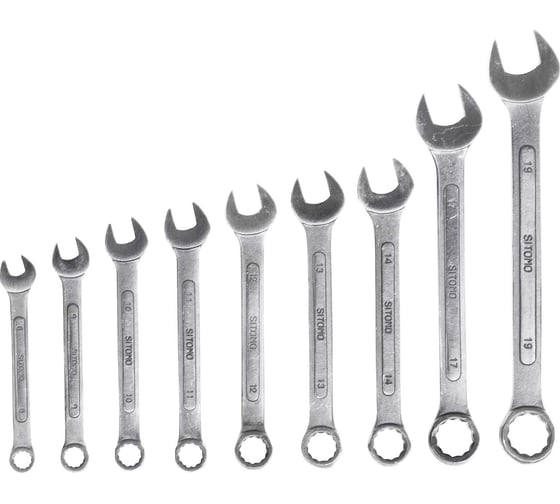 Изображение товара Набор ключей комбинированных SITOMO 9 шт, 8-19 мм, вакумная упаковка 1141636