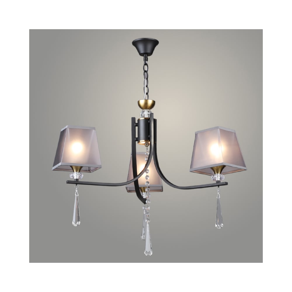 Изображение товара Люстра Росток NH6444/3 BK+COP 3x60W E27 с дымчатым плафоном классика