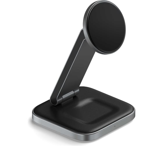 Изображение товара Беспроводное зарядное устройство-подставка SATECHI 2-in-1 Foldable QI2 Wireless Charging Stand, серый космос ST-Q21FM