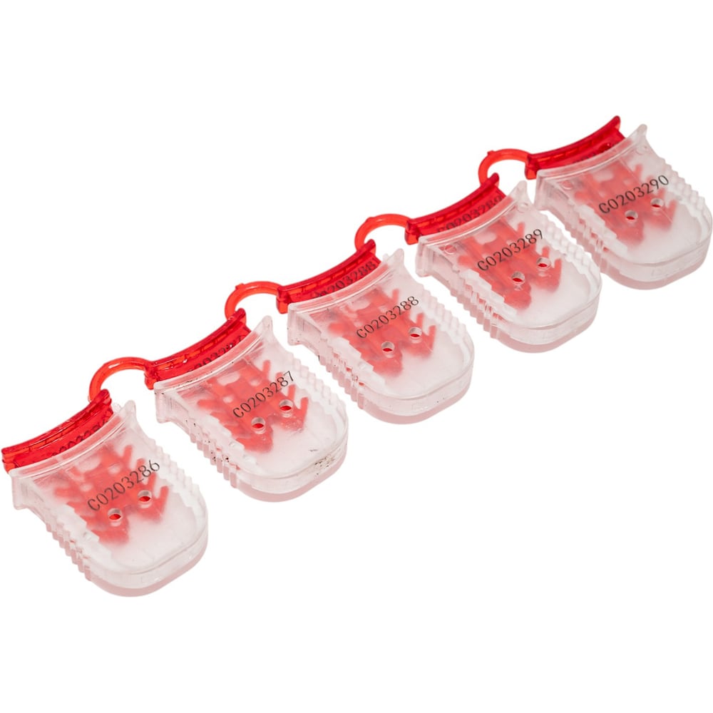 Изображение товара Пломба защелка номерная ООО Пломба.Ру кпп-3-2001, цвет красный, 300 шт. в упаковке 41729