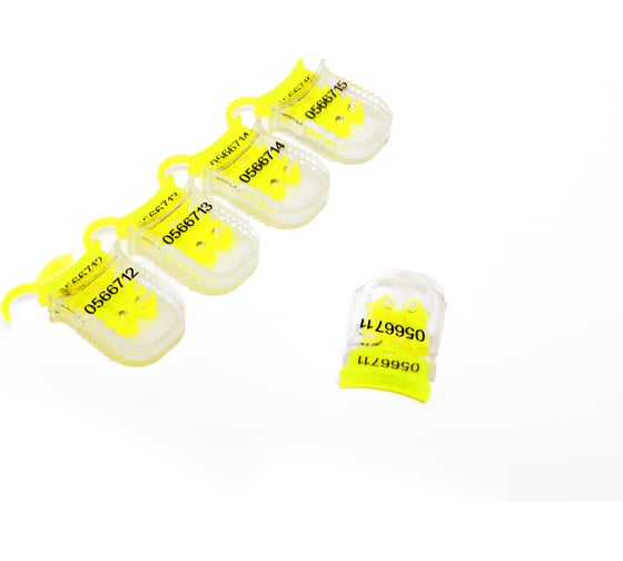 Изображение товара Пломба защелка номерная ООО Пломба.Ру кпп-3-2001, цвет желтый, 300 шт. в упаковке 41727