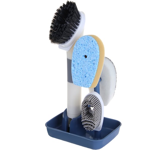 Изображение товара Щетка со съемными насадками VETTA 4 насадки, полипропилен, термопластичная резина, поролон, нейлон 445-038