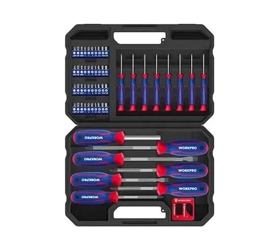 Изображение товара Набор отверток и бит в кейсе WORKPRO 56шт. WP200518