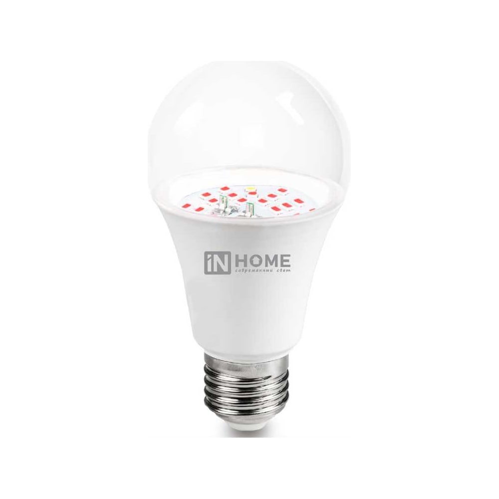 Изображение товара Светодиодная лампа IN HOME LED-A65-ФИТО 25Вт для растений E27 прозрачная