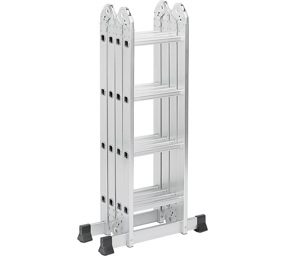 Изображение товара Лестница-трансформер ЕРМАК алюминий, 4 секции по 4 ступени, 4x4, профиль 1,2 мм, 624-100