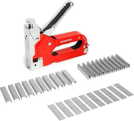 Изображение товара Степлер WORKPRO 3-в-1 4-14мм в кейсе с набором скоб WP223005