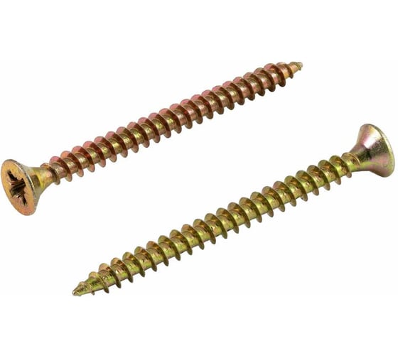 Изображение товара Саморез универсальный Квадра 4x40 желтый, потайная голова, цинк, кoр. 8000 шт. 404040008002