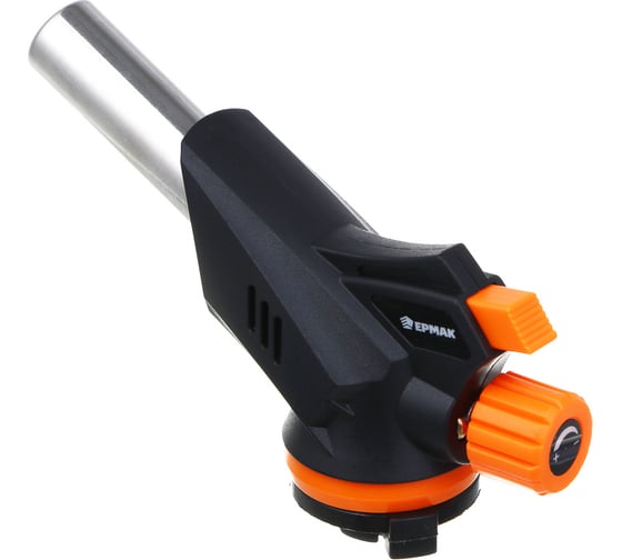 Изображение товара Горелка газовая с пьезорозжигом ЕРМАК цанговый захват, широкое сопло, 14,5x7,2x4,3 см 116-055