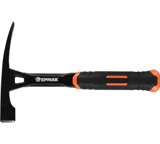 Изображение товара Молоток каменщика ЕРМАК цельнокованый, двухкомпонентная обрезиненная рукоятка, 600г, 275мм 615-097