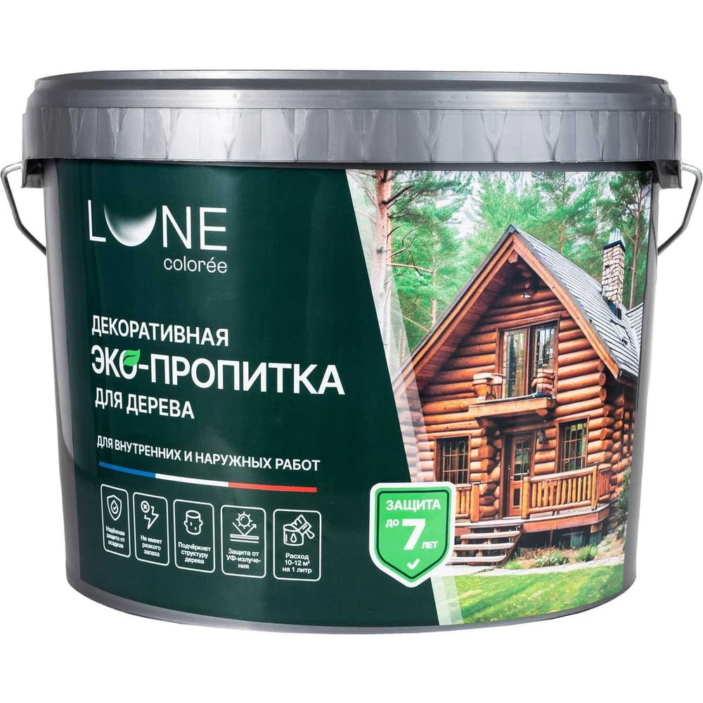 Изображение товара Декоративная эко-пропитка для дерева Lune Coloree быстросохнущая цвет: Махагон (9л) 33794