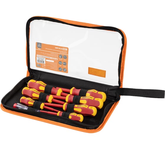 Изображение товара Набор диэлектрических отверток TDM ELECTRIC №3, тканевый пенал, 8 предметов, 1000 В, «ПрофиЭлектрик» TDM ELECTRIC SQ1017-1203