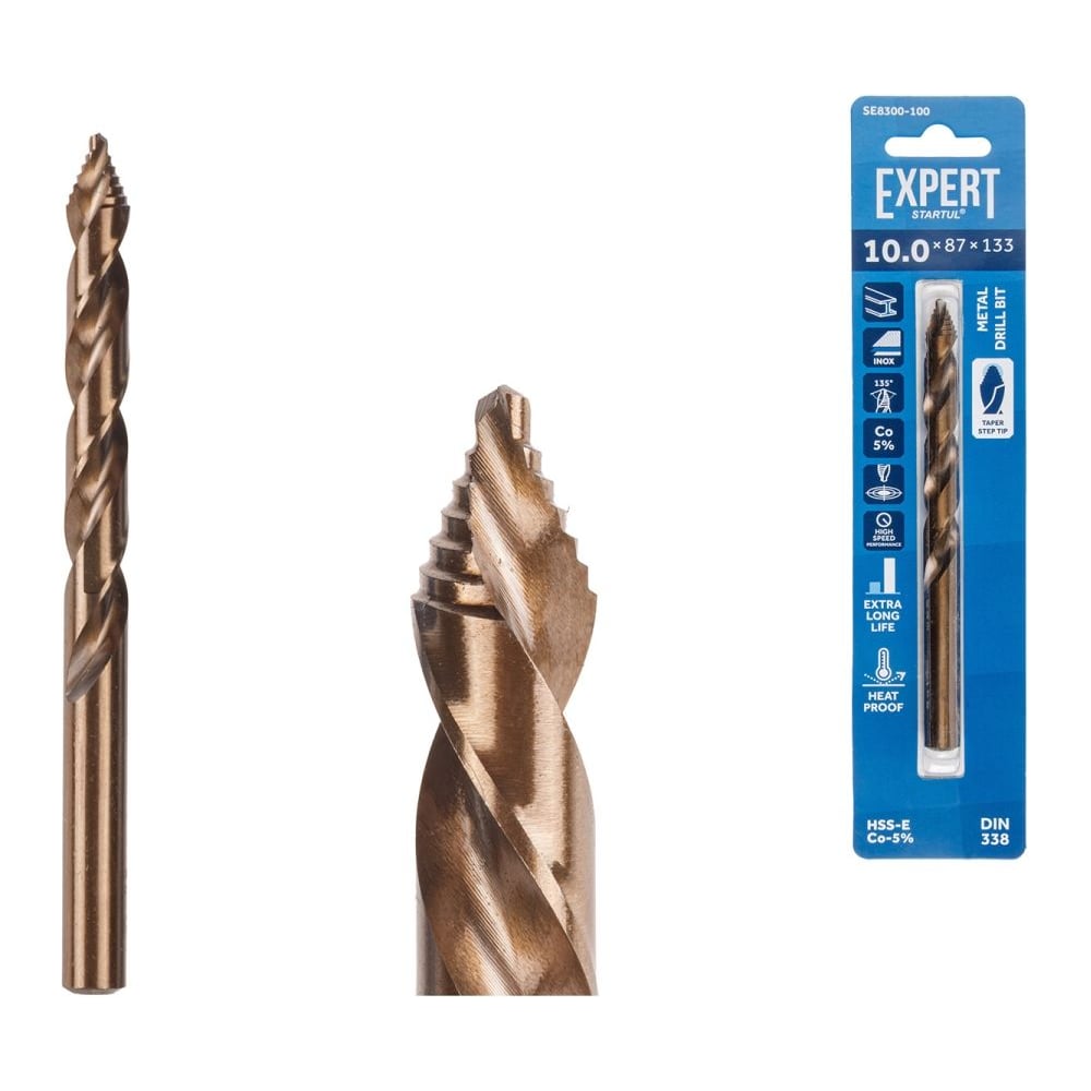 Изображение товара Сверло по металлу STARTUL 10мм 133мм HSS-CO EXPERT SE8300-100