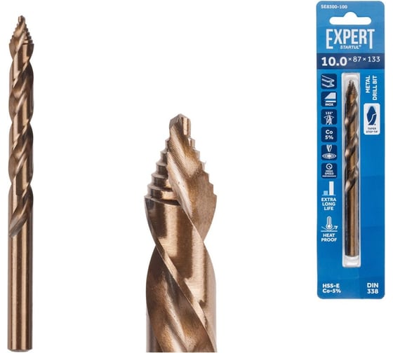 Изображение товара Сверло по металлу STARTUL ц/х 10.0x87x133 мм HSS-Co EXPERT SE8300-100