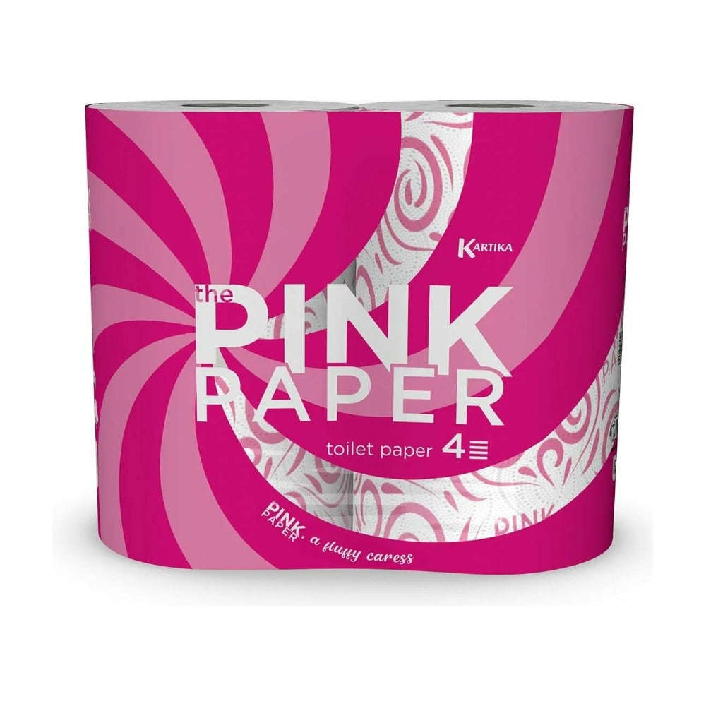 Изображение товара Туалетная бумага WORLD CART Pink Paper 4 слоя 4 рулона 24 м туалетная бумага