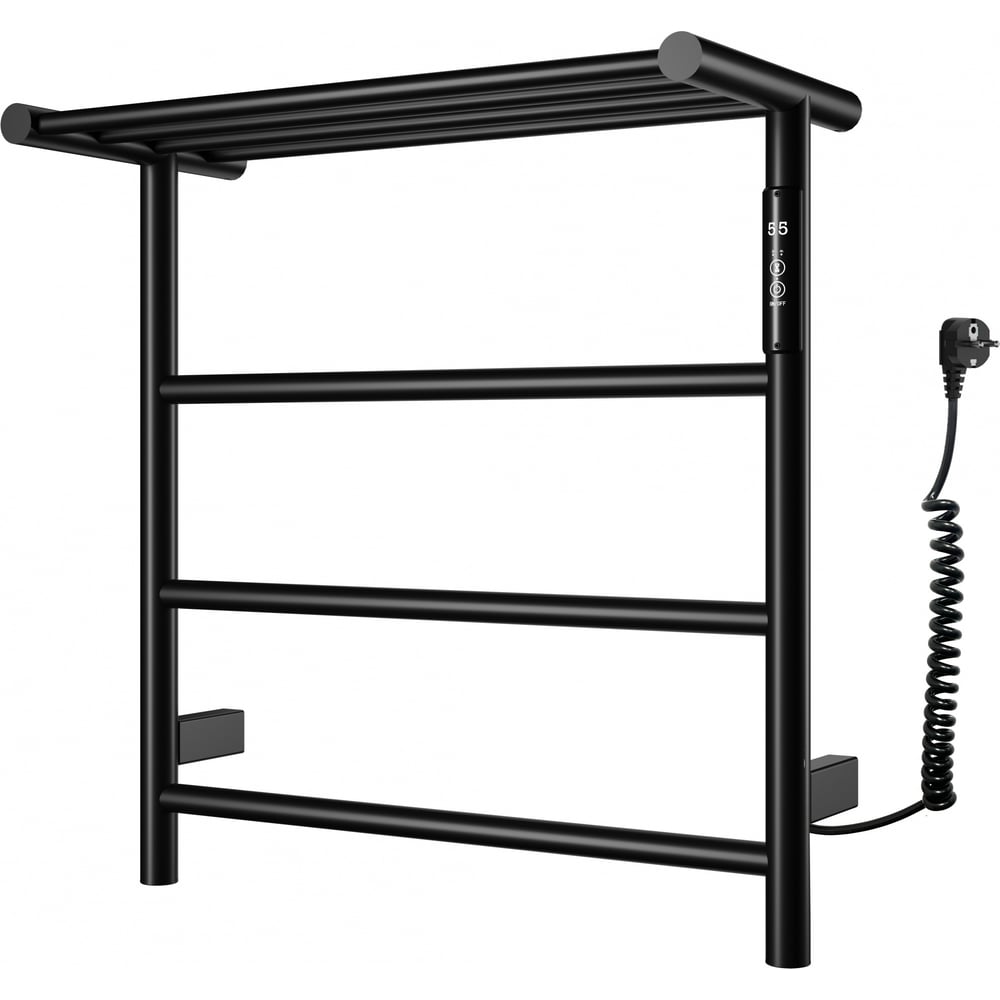 Изображение товара Электрический полотенцесушитель Wonzon & Woghand с полкой BONN 60 Вт черный матовый