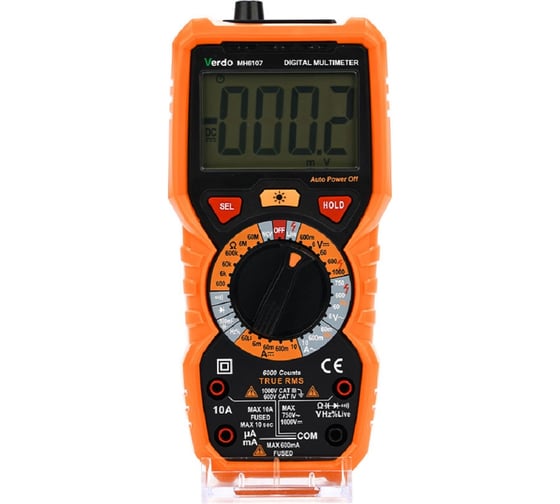 Изображение товара Мультиметр VERDO MH6107 портативный 0,5 проц., 6000 отсчетов MH610700