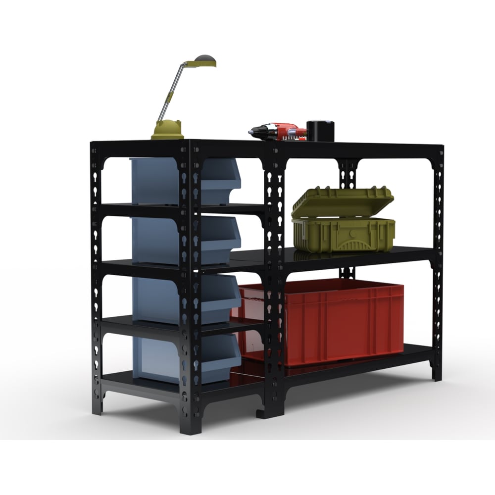 Изображение товара Стол-верстак ООО Металекс 950x1200x500 с боковыми полками прочный стальной рабочий стол