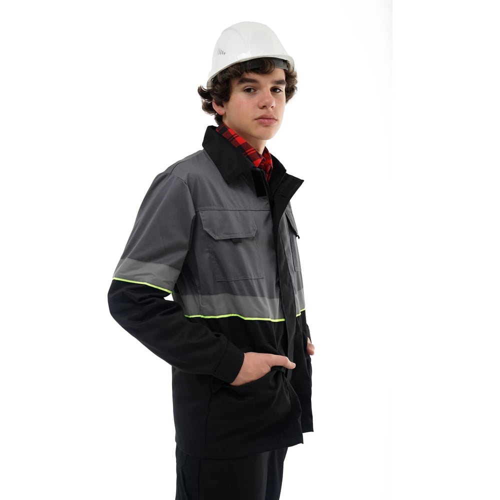 Изображение товара Мужской костюм Уралспецзащита Южная Широта куртка и полукомбинезон серый черный 52-54