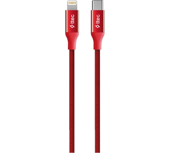 Изображение товара Кабель TTEC AlumiCable Type-C - Lightning Fast Charging Cable. Длина: 150 см. Цвет: красный 2DK41K