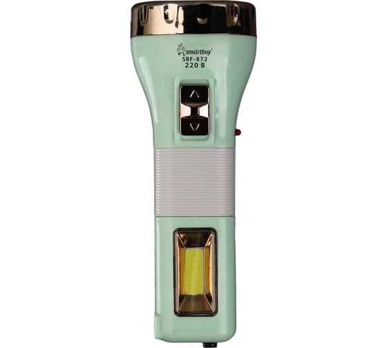 Изображение товара Фонарь Smartbuy LED+COB бок. с зарядкой от сети 220 В встроенная вилка, 2 режима, ABS, 16x5.5 см, SBF-872