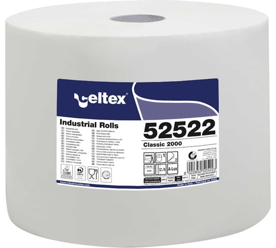 Изображение товара Индустриальная бумага CELTEX CLASSIC 2000 1 рулон (2 слоя, 2000 листов в рулоне, лист 26,5x30 см, белый) C52522N