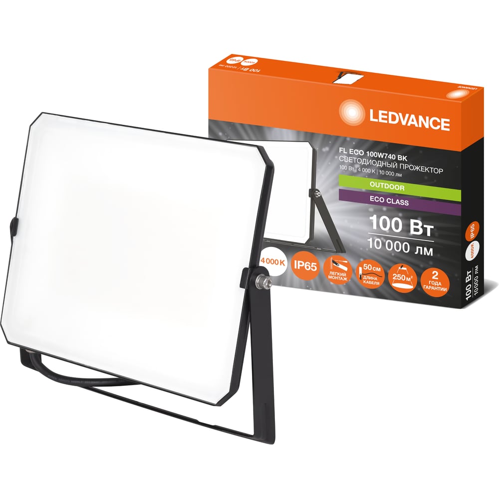 Изображение товара Светодиодный прожектор LEDVANCE FL ECO 100W740 черный