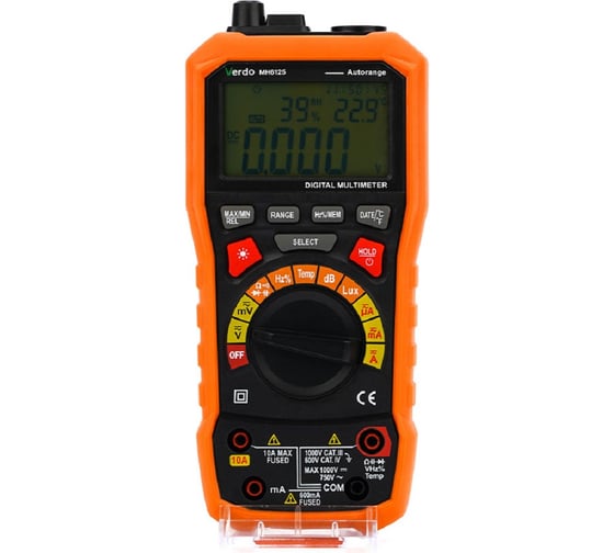 Изображение товара Мультиметр VERDO MH6125 портативный многофункциональный 0,7 проц., 6000 отсчетов MH612500