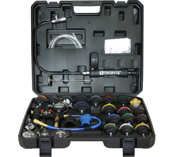 Изображение товара Набор для проверки герметичности системы охлаждения Thorvik RPTS33 33 предмета 053900