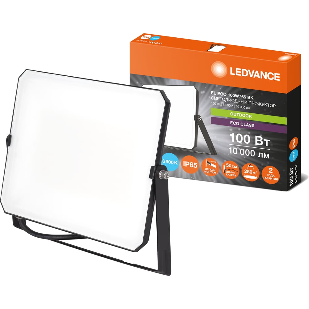 Изображение товара Светодиодный прожектор LEDVANCE FL ECO 100W765 BK 7x1 G4RU