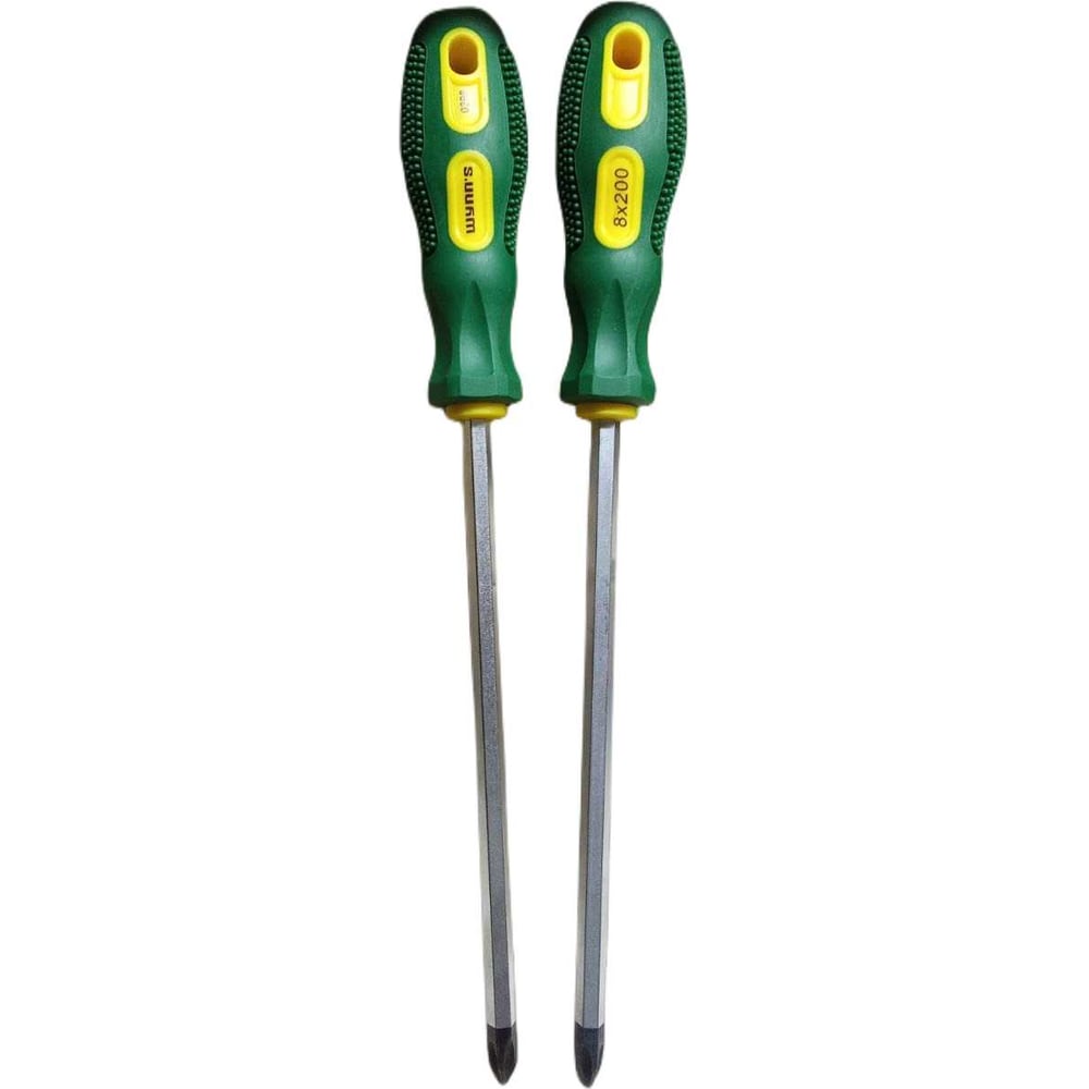 Комплект из 2 отверток. Отвертка крестовая с усилителем под ключ W0398N+(2)/ Tools WYNNS магнитная удобна для быстрого монтажа и демонтажа винтов. Инструмент оснащен профилированной рукояткой для лучшей эргономики.Стержень и рукоять прочно соединены друг с другом - исключен срыв и допускается вращение с большим усилием. Стержень из хромованадиевой стали защищен от коррозии хромовым покрытием и черной оксидной пленкой, нанесенной на наконечник. Подходит для автомастерских и сборочных производств. Имеется отверстие для придачи усилия.