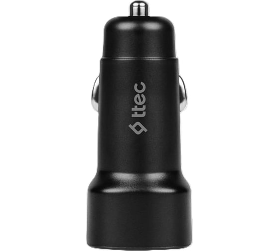 Изображение товара Автомобильное зарядное устройство TTEC SmartCharger 2.4A Car Charger с кабелем USB-C, черный 2CKS30CS
