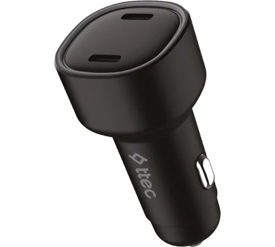 Изображение товара Автомобильное зарядное устройство TTEC SmartCharger Duo PD 60W Car Fast Charger USB-C+USB-C, черный 2CKP03S