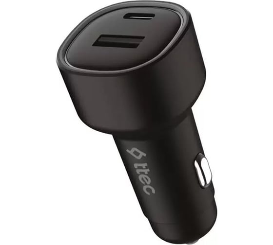 Изображение товара Автомобильное зарядное устройство TTEC SmartCharger Duo PD 83W Car Fast Charger USB-C + USB-A, черный 2CKP04S
