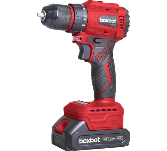 Изображение товара Аккумуляторная бесщеточная дрель-шуруповерт Boxbot 20В, 2 АКБ 1,5 Ач, в кейсе, CD-2015BL 900976.CD-2015BL-2