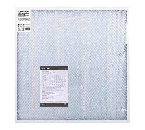 Изображение товара Светильник светодиодный SONNEN АРМСТРОНГ холодный свет 6500K, 595x595x19, 36Вт, прозрачный, 237856