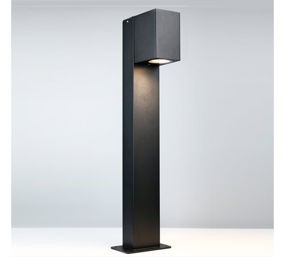 Изображение товара Садово-парковый светильник General Lighting Systems General серия Вектор квадратный малый (117*136*500), GPF-MR16-GU10-S-IP65, патрон GU10, под лампу до 50Вт, корпус металл, черный 662304